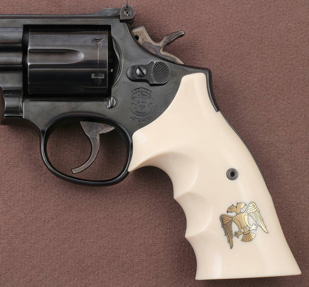 Smith Wesson K/L/X - Frame Round Butt Fildişi Akrilik Pirinç Logo 